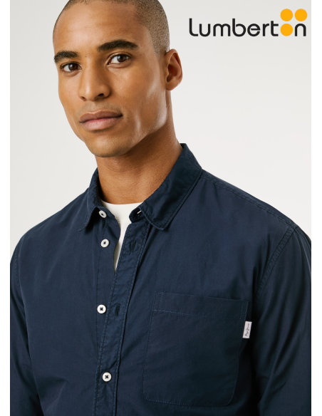 Camisa Azul Marino M/L Bolsillo LateralPRINCE