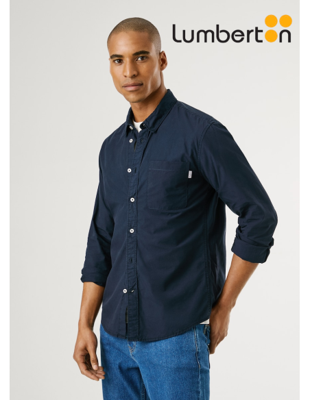 Camisa Azul Marino M/L Bolsillo LateralPRINCE