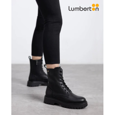 Botas Cordones Piel NegraBOTAN