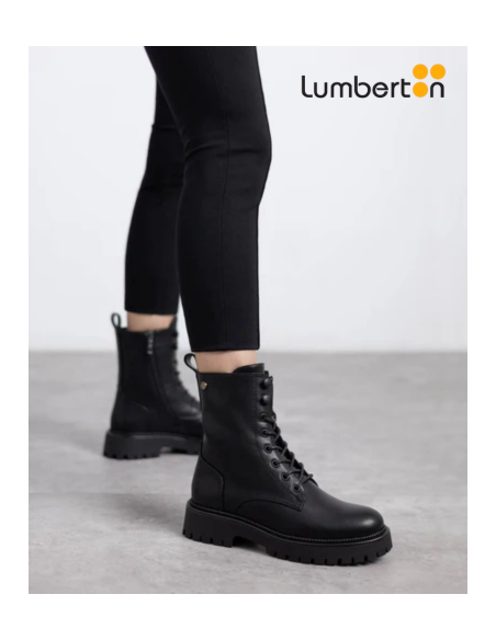 Botas Cordones Piel NegraBOTAN