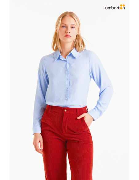 Camisa fluida azul11066