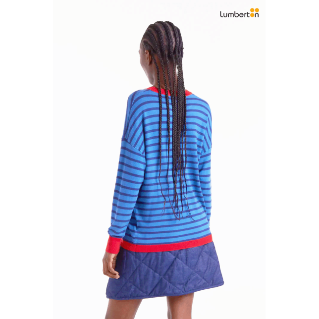 Jersey punto de rayas azules10243