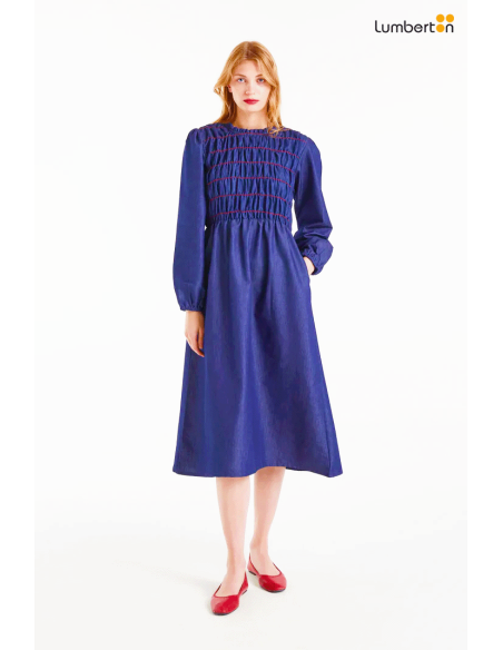 Vestido midi chambray azul40009