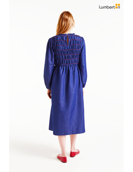 Vestido midi chambray azul40009