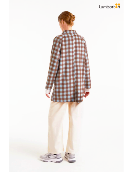 Abrigo de cuadros marrón11086