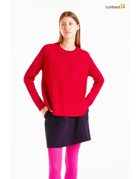 Jersey de punto evasé rojo10215