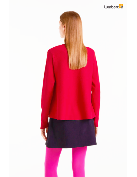 Jersey de punto evasé rojo10215