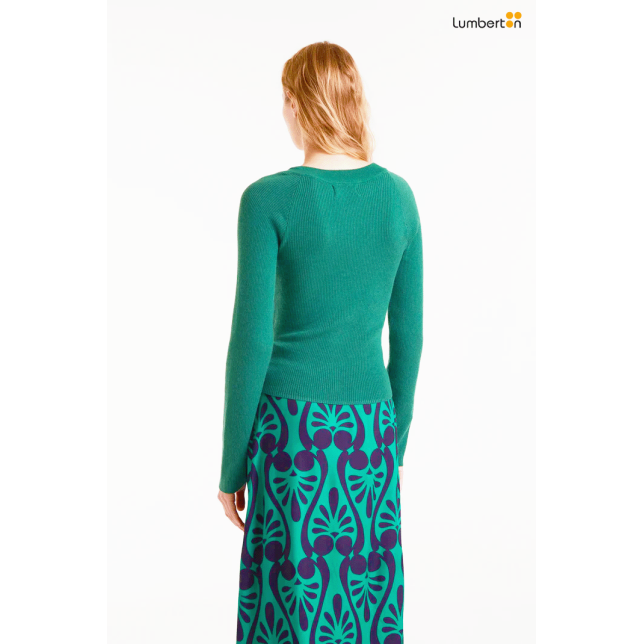 Top punto canalé verde10403