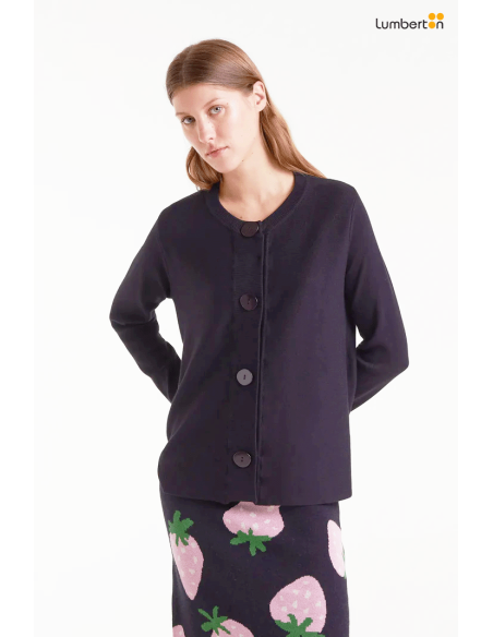 Cárdigan de punto negro10244