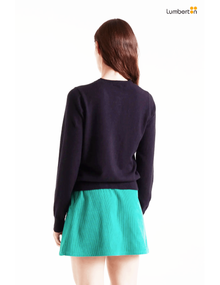 Cárdigan punto con detalle de corazones negro10321