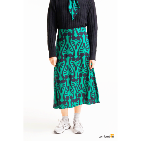 Falda midi con estampado...