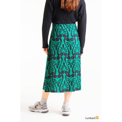 Falda midi con estampado... 2
