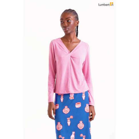 Camiseta anudada rosa11046