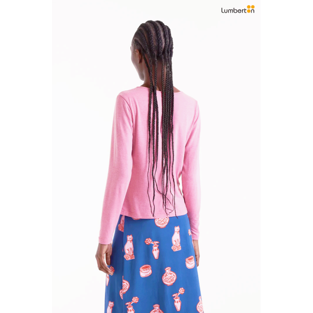 Camiseta anudada rosa11046