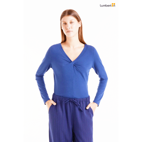 Camiseta anudada azul11048