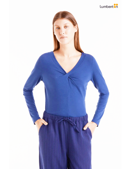 Camiseta anudada azul11048