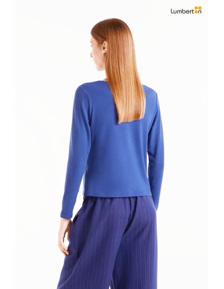 Camiseta anudada azul11048