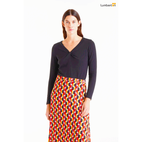Camiseta anudada negra11047