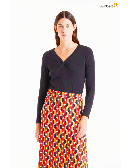 Camiseta anudada negra11047