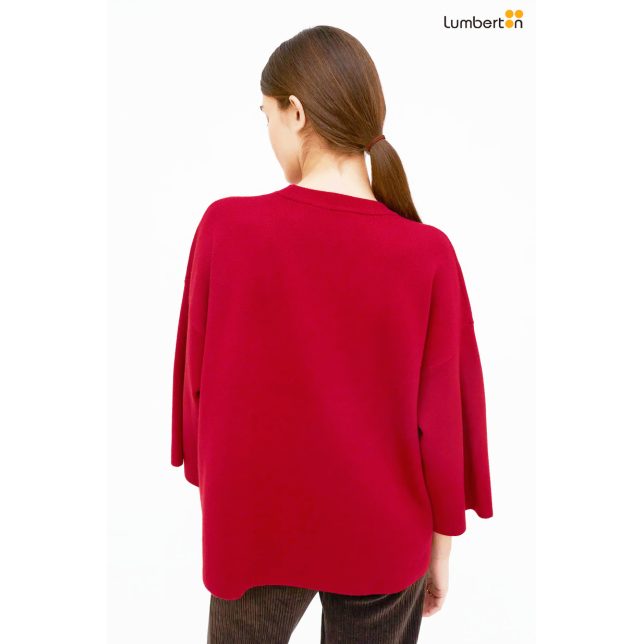 Jersey punto manga amplia rojo10703