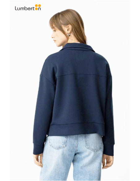 Chaqueta con cremallera azul marinoMILANO