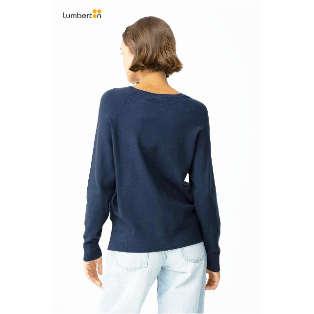 Jersey punto azul cuello redondoTHEA