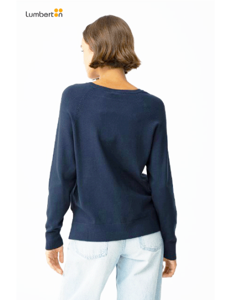 Jersey punto azul cuello redondoTHEA