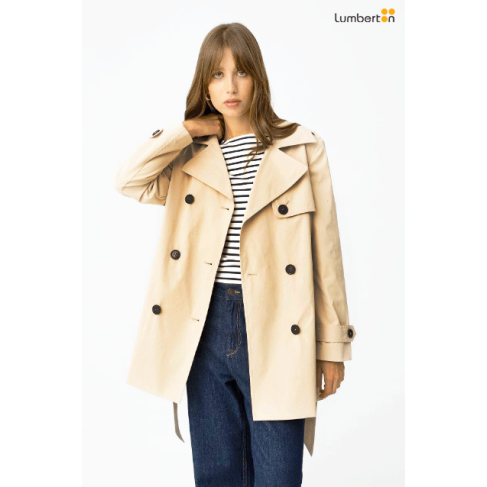 Gabardina beige cruzadaGANZI