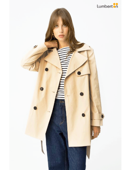 Gabardina beige cruzadaGANZI