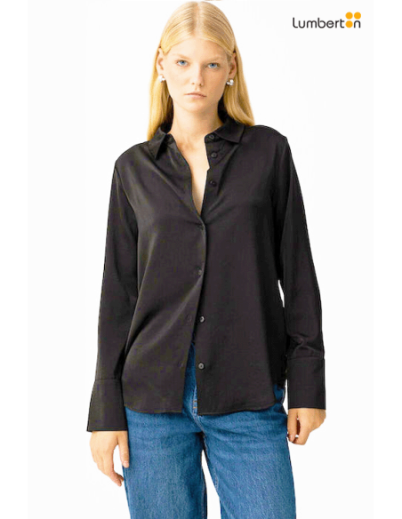 Camisa satén negraSATAN