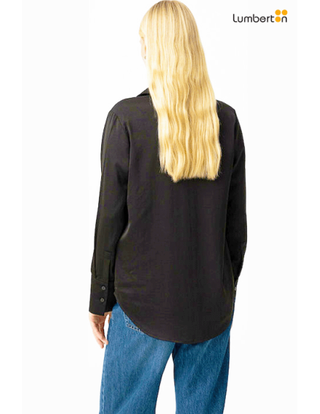 Camisa satén negraSATAN