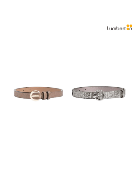 Cinturón de cuero plateadoCAETANA