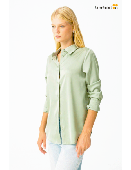 Camisa Satén Verde OlivaSATANV