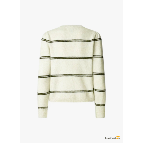 Jersey punto beige rayas... 2