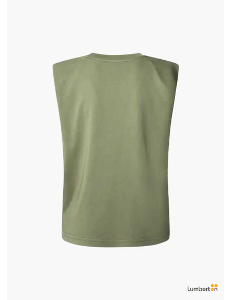 Camiseta cuello redondo verde militar con dibujo "corazon de alas"BERTHAV