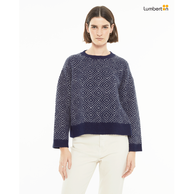 Jersey cuello redondo jacquard rombos...