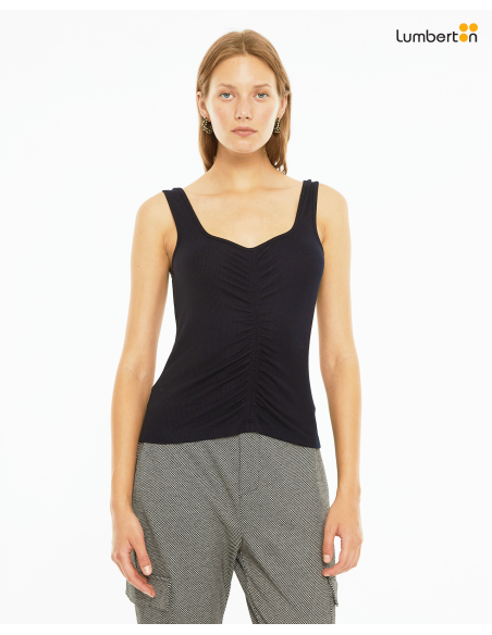 Top tirantes ajustado con detalle frunceTO701