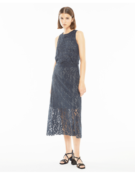 Falda midi blonda con goma en la cinturaFAO18