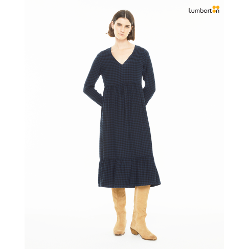 Vestido midi de cuadros de...