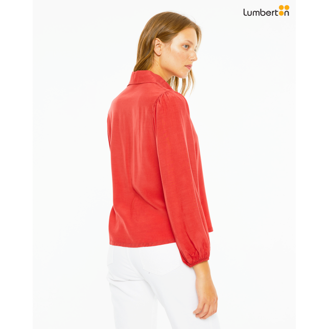 Camisa manga larga con botones efecto...