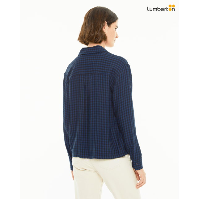 Camisa cuadros recta de manga largaCAO17