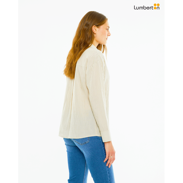 Camisa oversize de rayas con manga...