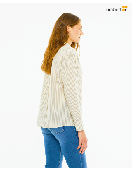 Camisa oversize de rayas con manga largaCA911