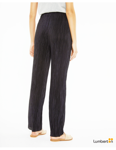 Pantalón largo plisado con bolsillos y gomaPA815