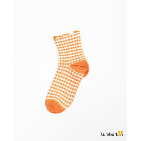 Calcetín de cuadros acabado...