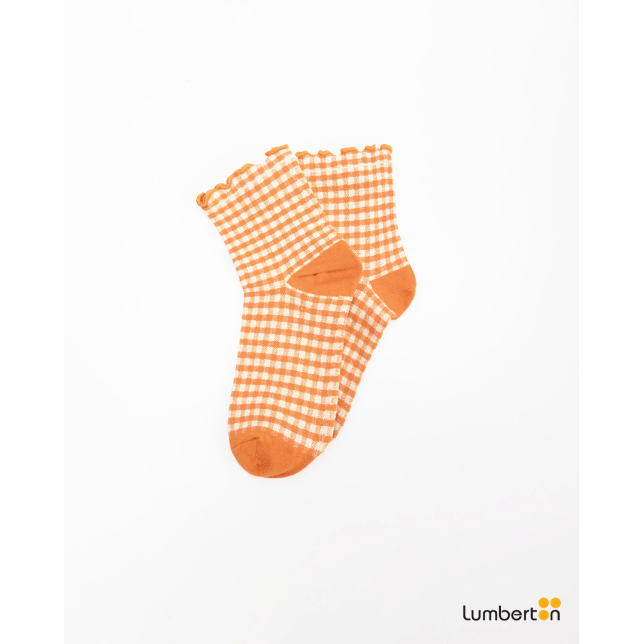 Calcetín de cuadros acabado... Calcetín de cuadros acabado...