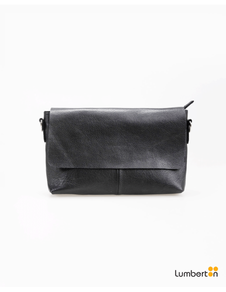 Bolso piel mediano estilo bandolera cierre negroBL704