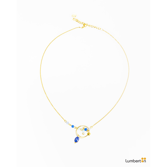 Collar oro dos aros y abalorios tonos... Collar oro dos aros y abalorios tonos...