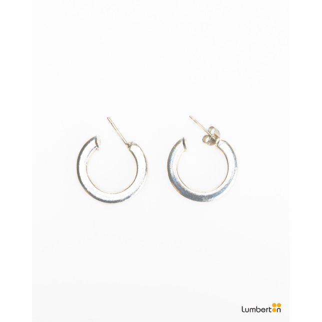 Pendientes lisos aro color plataBI717