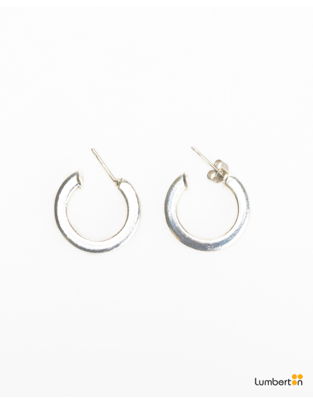 Pendientes lisos aro color plataBI717